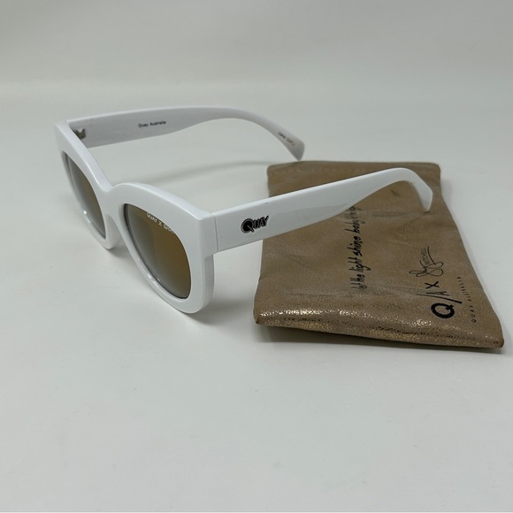Quay Australia X Shay Mitchell Jinx White Cat Eye Womens Sunglasses Bronze Lens - Picture 3 of 11